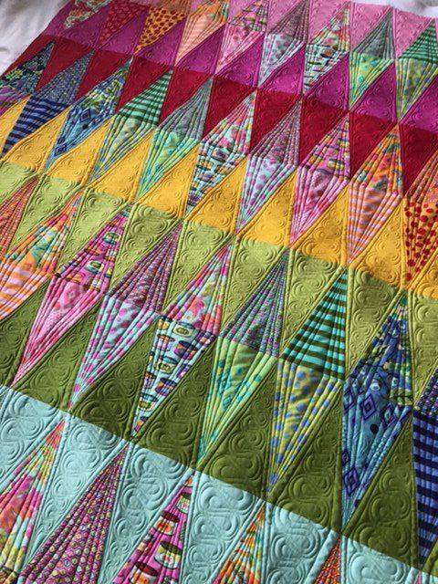 Diamond Patchwork Quilt with Vibrant Tula Pink Fabrics