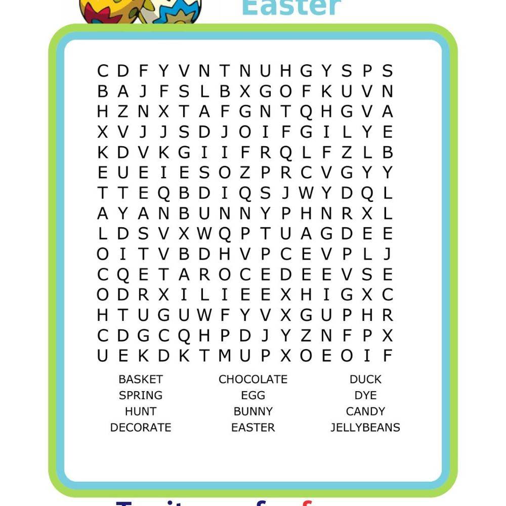 21 Printable Puzzles For Adults Easter Themed Word Search Puzzle