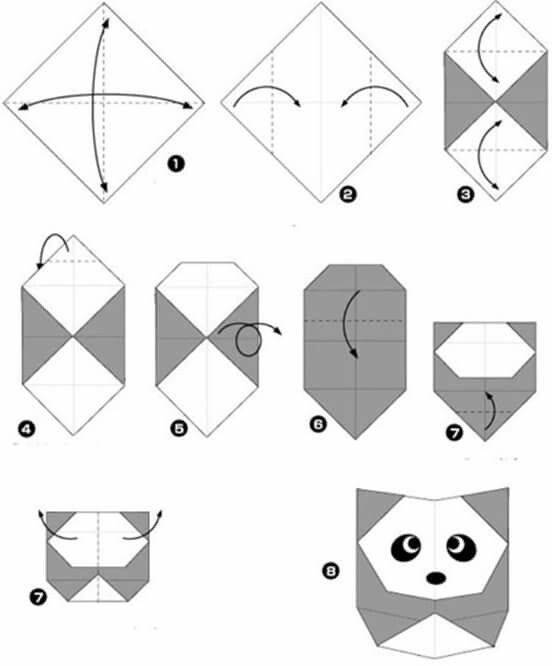 27 Easy Origami Tutorials Easy Origami Panda Face Tutorial