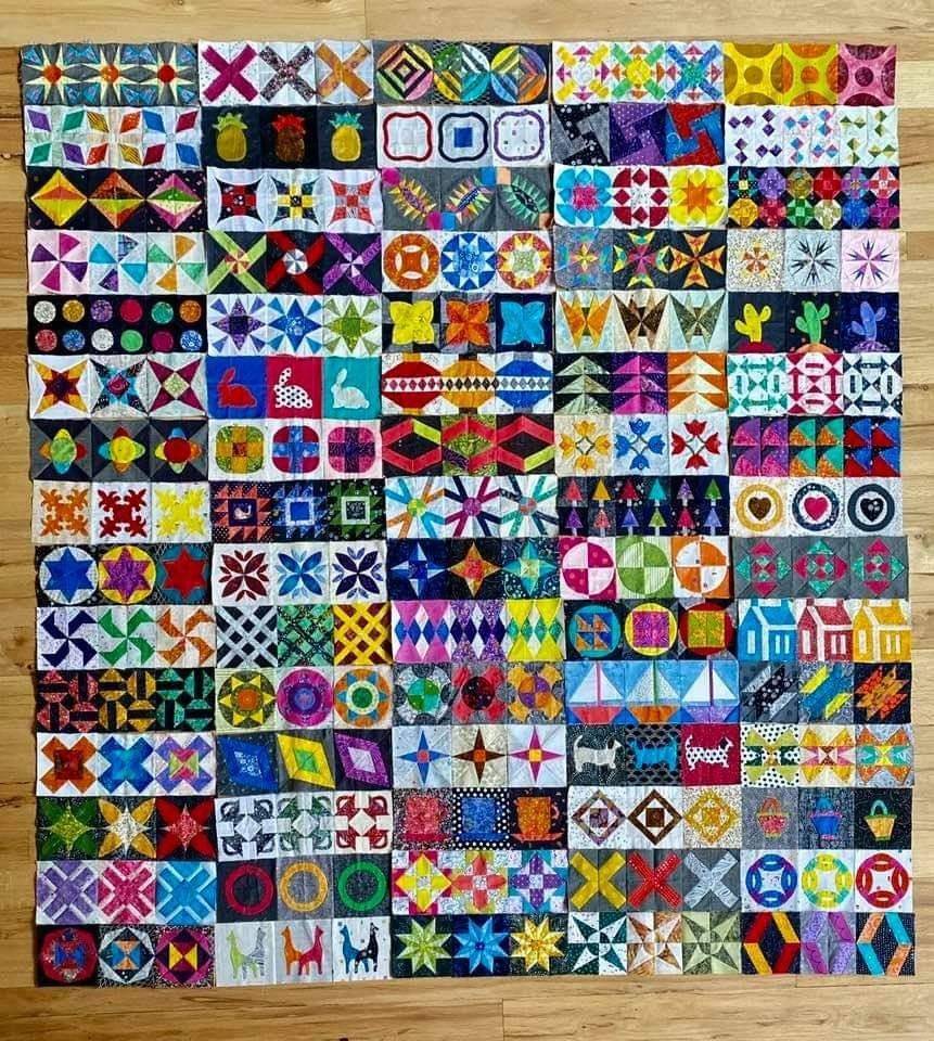 Eclectic Patchwork Quilt Featuring Diverse Block Designs