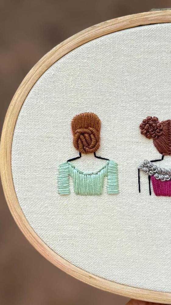 Elegant Embroidered Figure Fashion Portraits