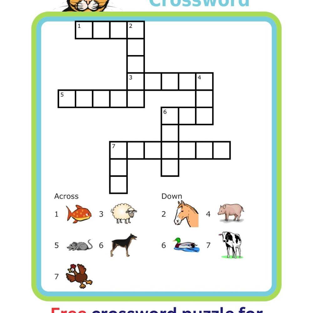 21 Printable Puzzles For Adults Farm Animal Themed Crossword Puzzle