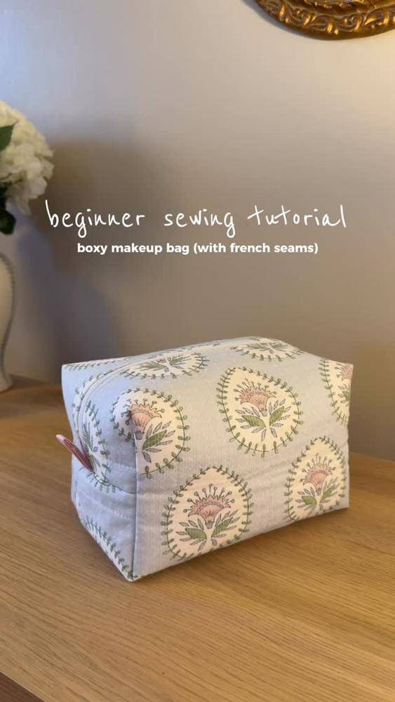 Floral Boxy Makeup Bag Sewing Project