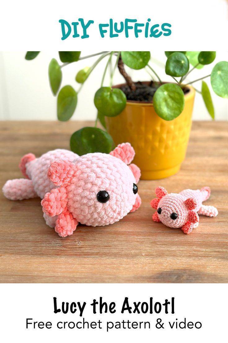 30 Axolotl Crochet Patterns Fluffy Amigurumi Axolotl Crochet Project