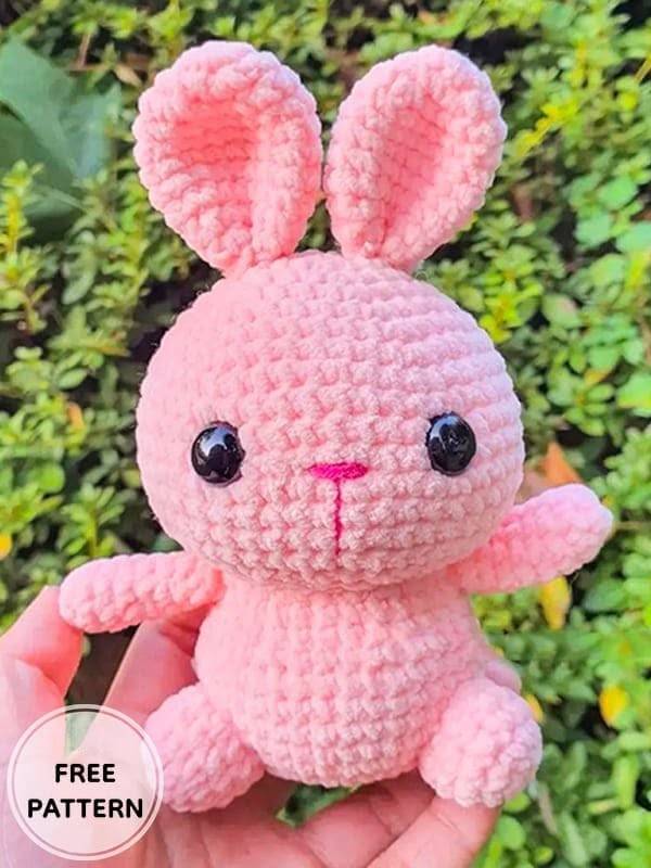 21 Bunny Crochet Patterns Fluffy Pink Chenille Bunny Amigurumi