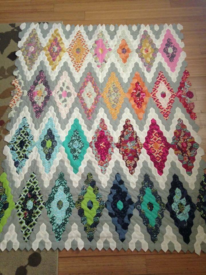 Geometric Diamond Patchwork Quilt Project