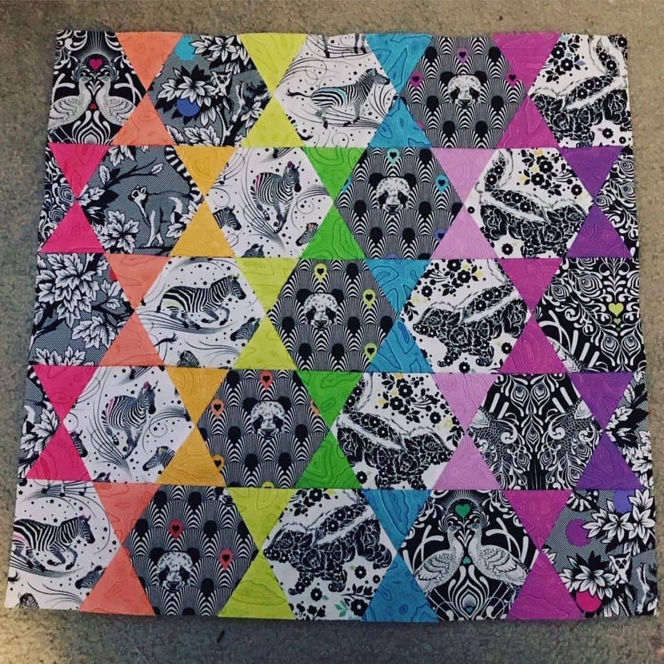 Geometric Hexagon Patchwork Quilt Project