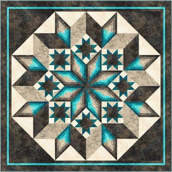 Geometric Star Quilt Block Design