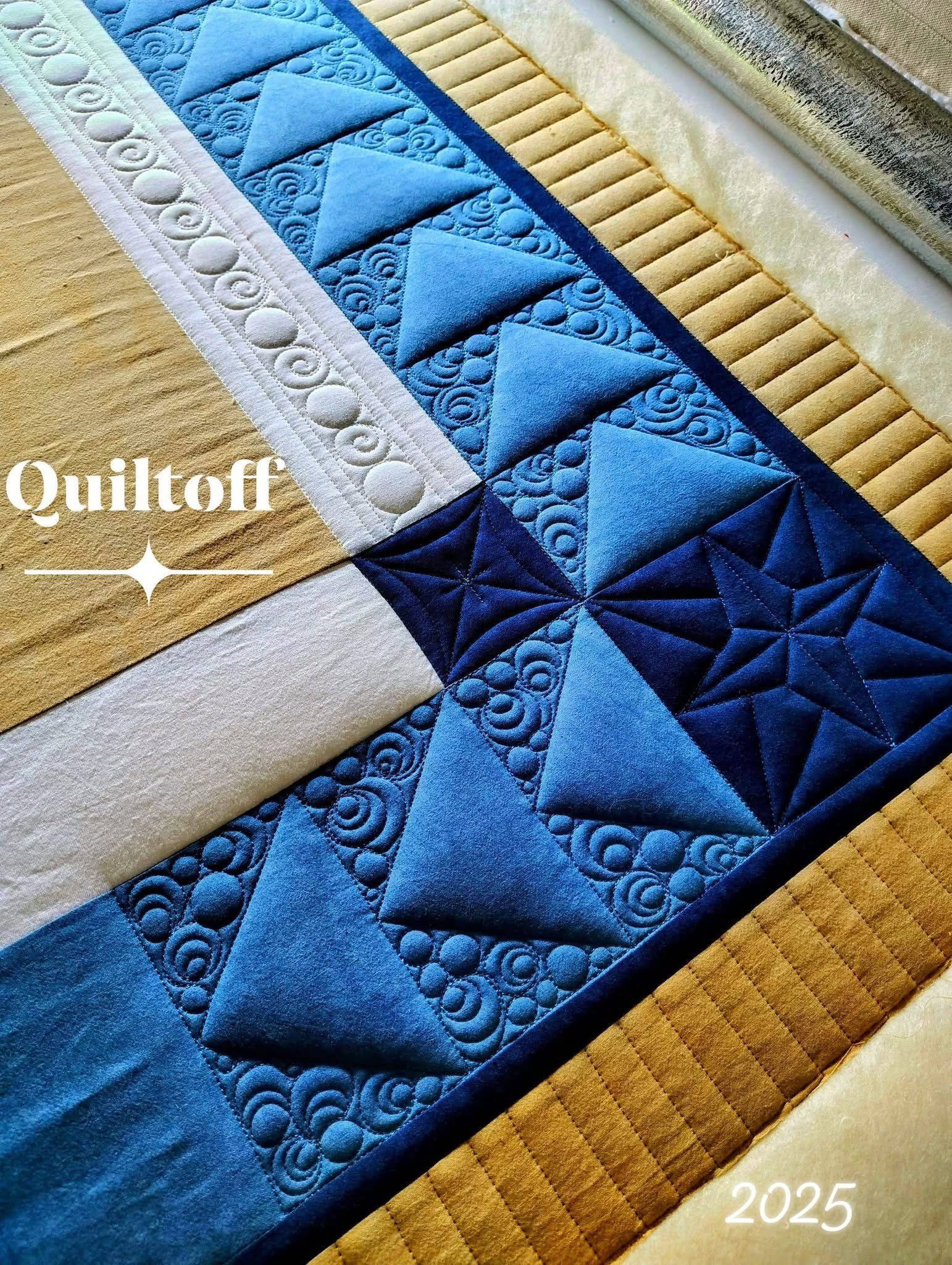 Geometric Triangle Quilted Fabric Panel