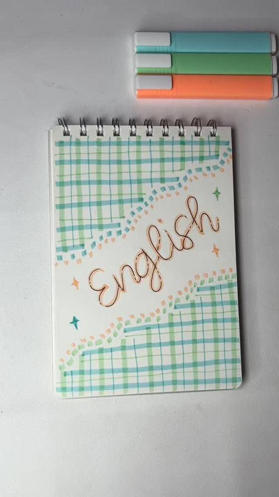 Hand-Drawn Plaid Notebook Cover Design