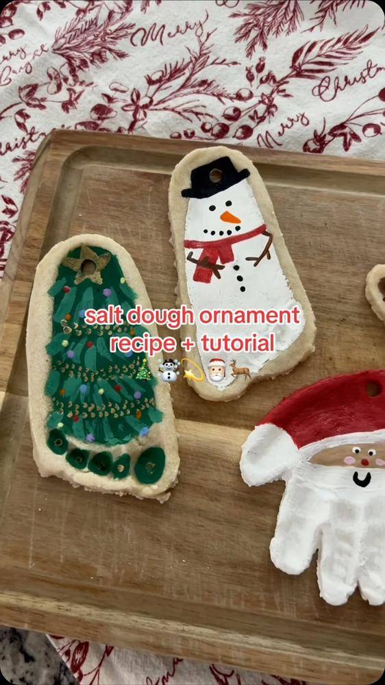 Hand-Painted Salt Dough Christmas Ornaments