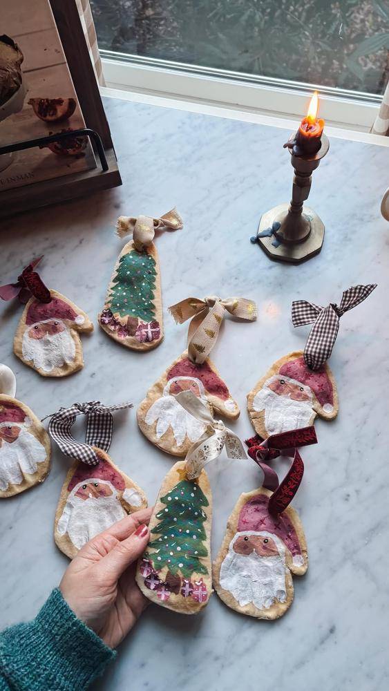 Hand-Painted Salt Dough Christmas Ornaments