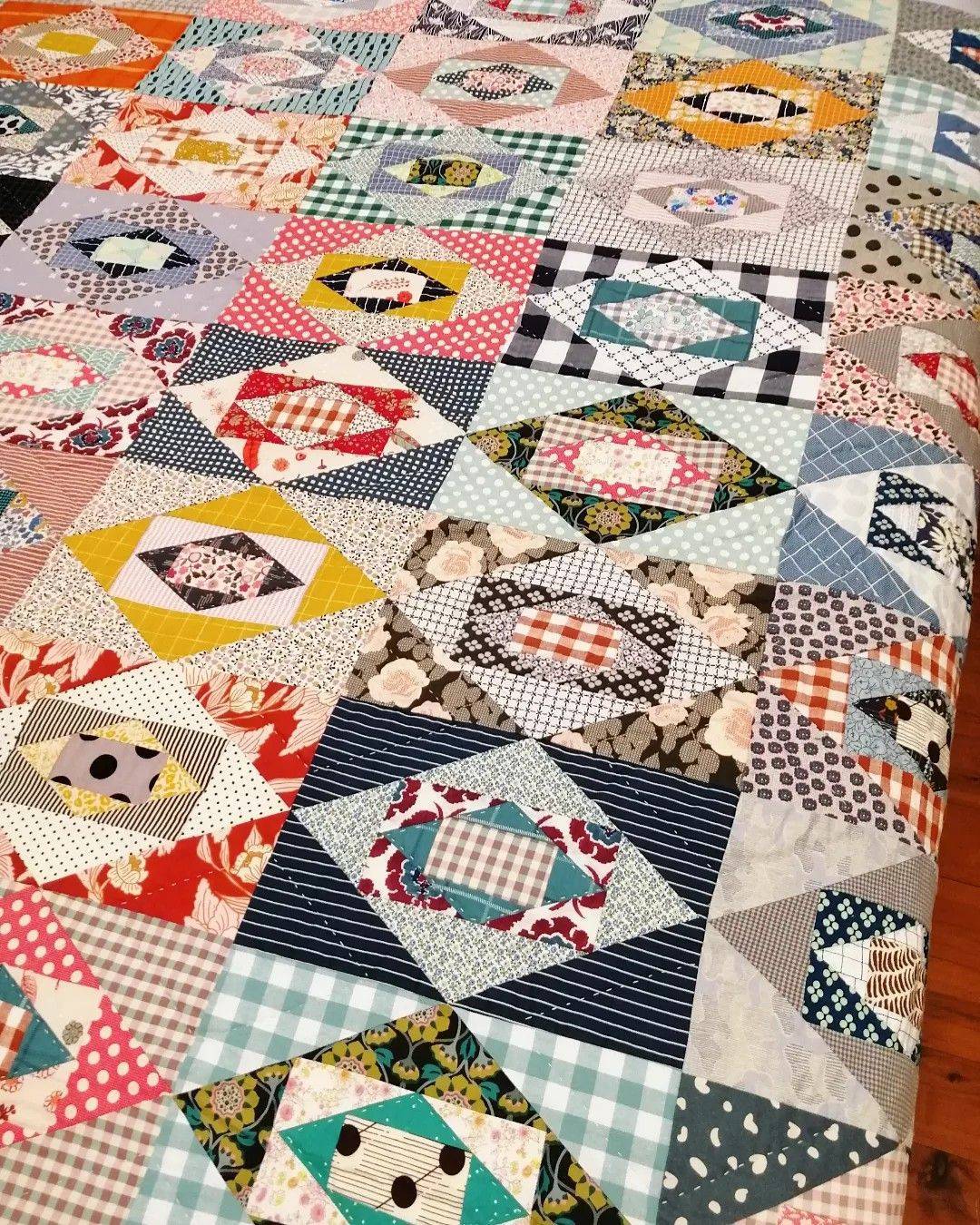 Kaleidoscopic Patchwork Quilt