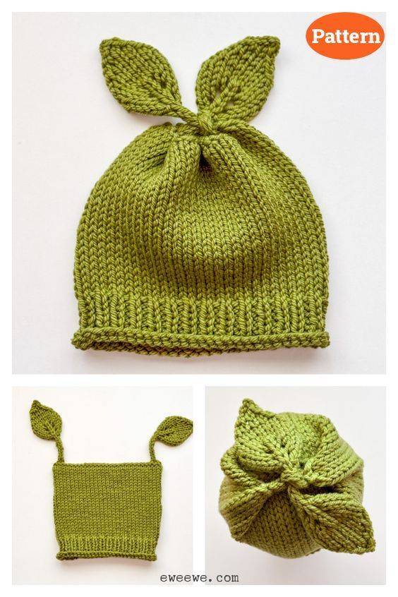 28 Baby Hat Knitting Patterns Leafy Ear Baby Hat Knitting Project