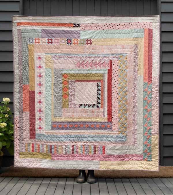 Log Cabin Style Patchwork Quilt Project