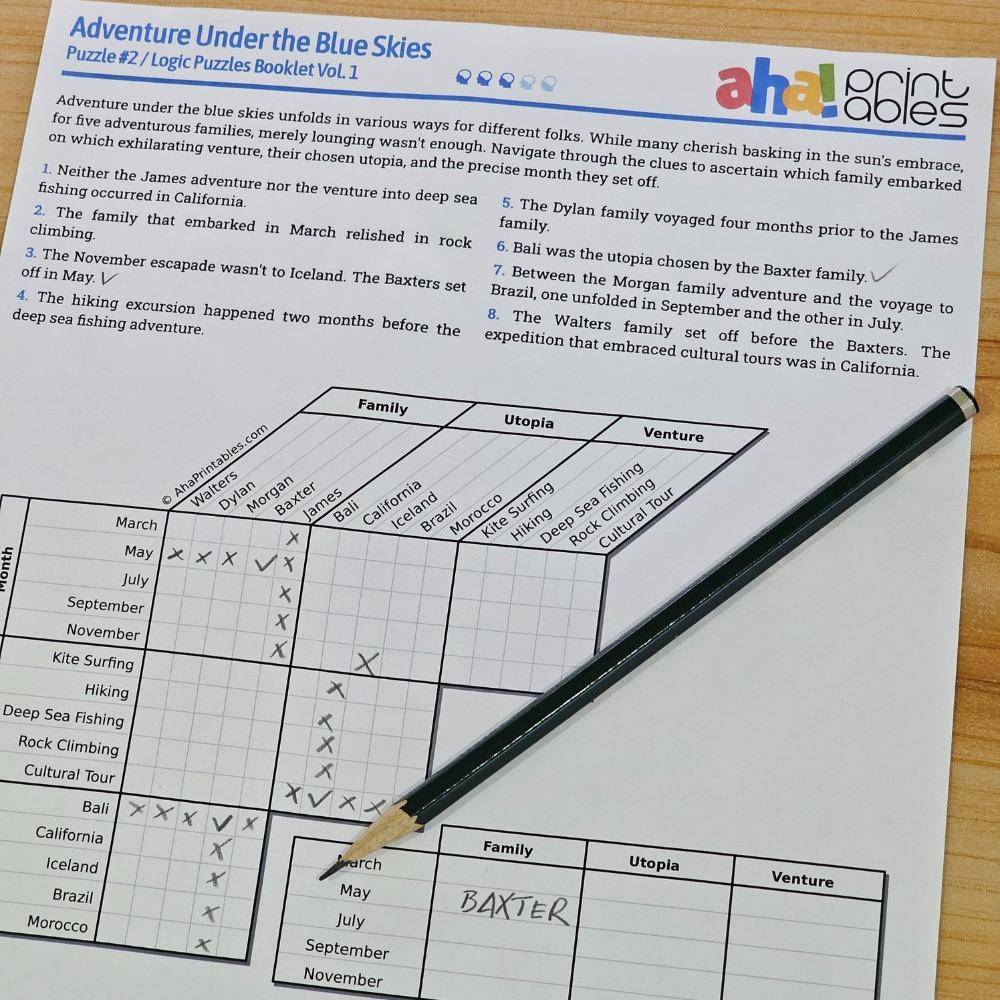 21 Printable Puzzles For Adults Logic Grid Puzzle for Engaging Minds