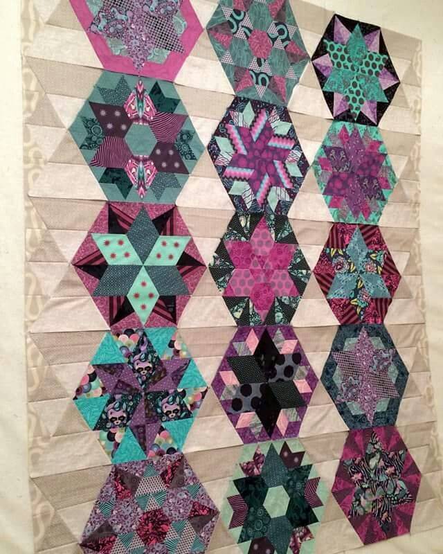 Modern Hexagon Patchwork Quilt Design