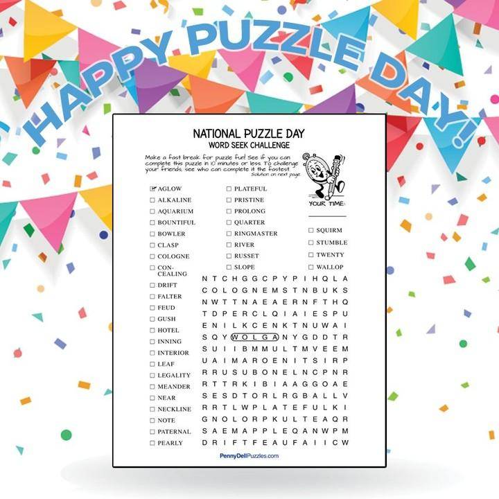 21 Printable Puzzles For Adults National Puzzle Day Word Seek Challenge