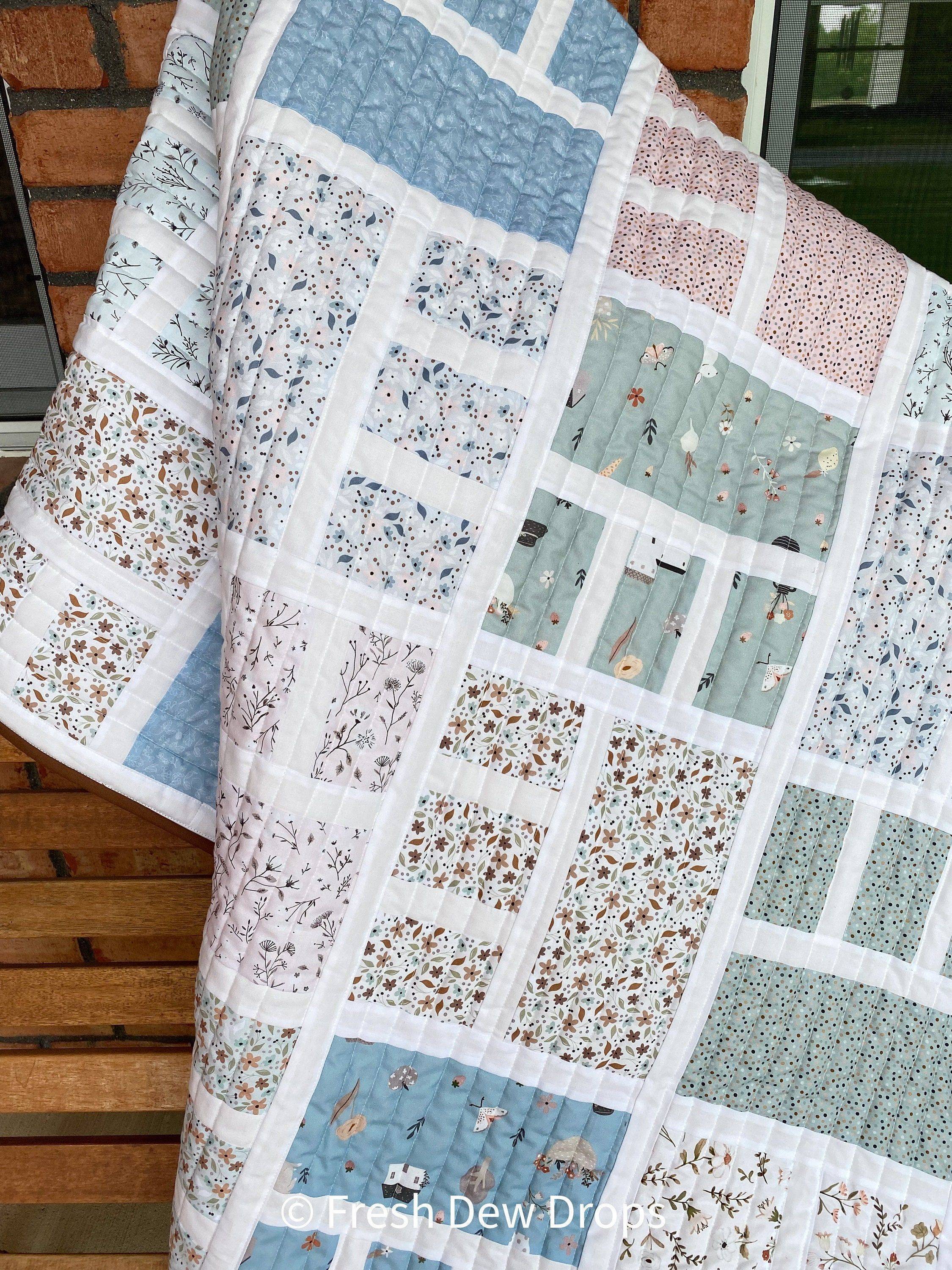 Pastel Botanical Print Patchwork Quilt Project