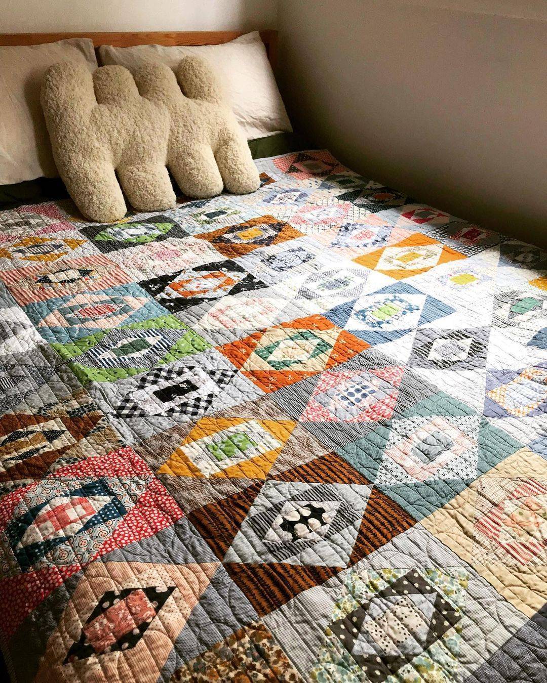 Patchwork Diamond Block Quilt Design
