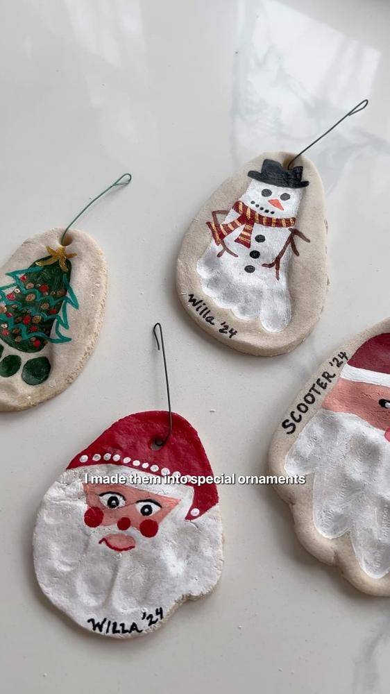 Personalized Handprint & Footprint Salt Dough Ornaments