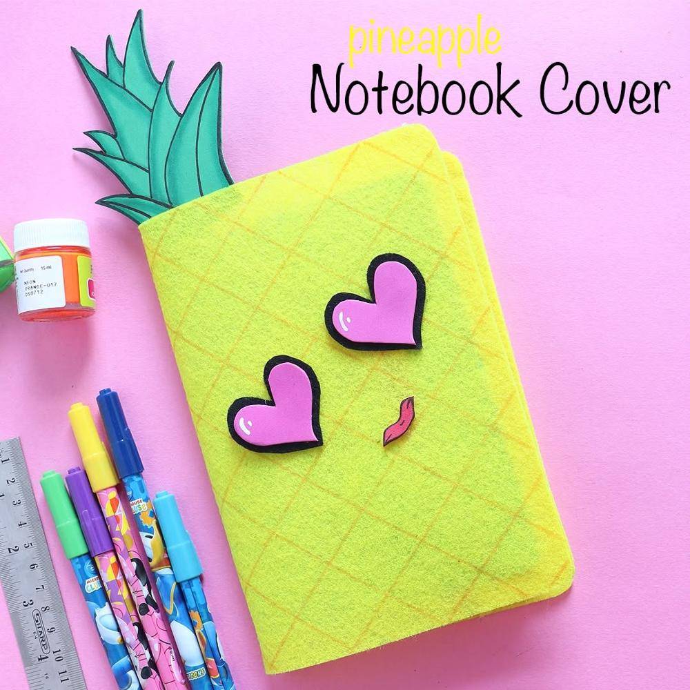 Pineapple Felt Notebook Cover DIY