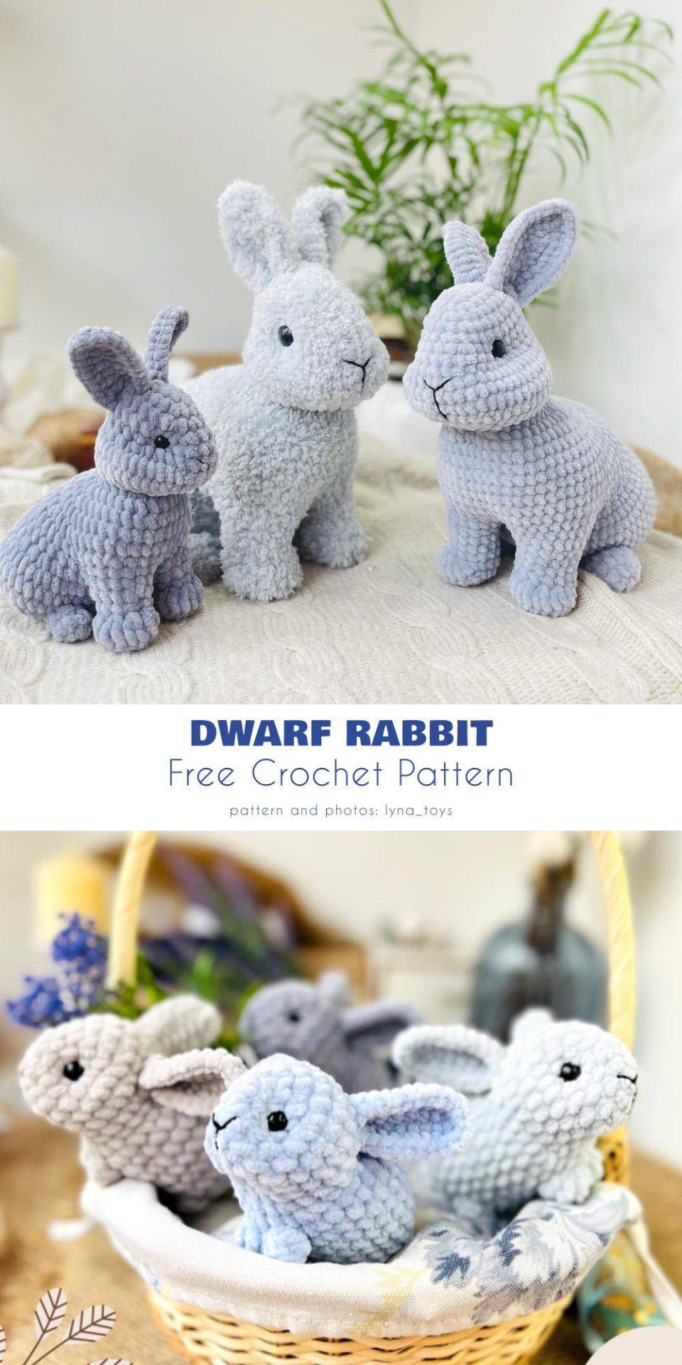 21 Bunny Crochet Patterns Plush Amigurumi Dwarf Rabbits Crochet Project