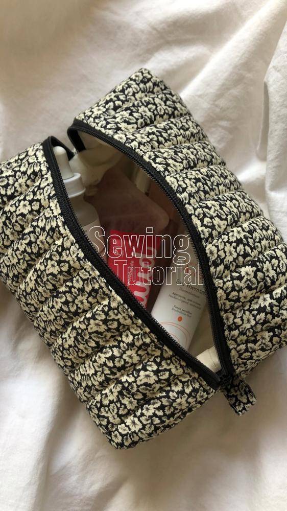 Puff Quilted Floral Makeup Bag Sewing Project