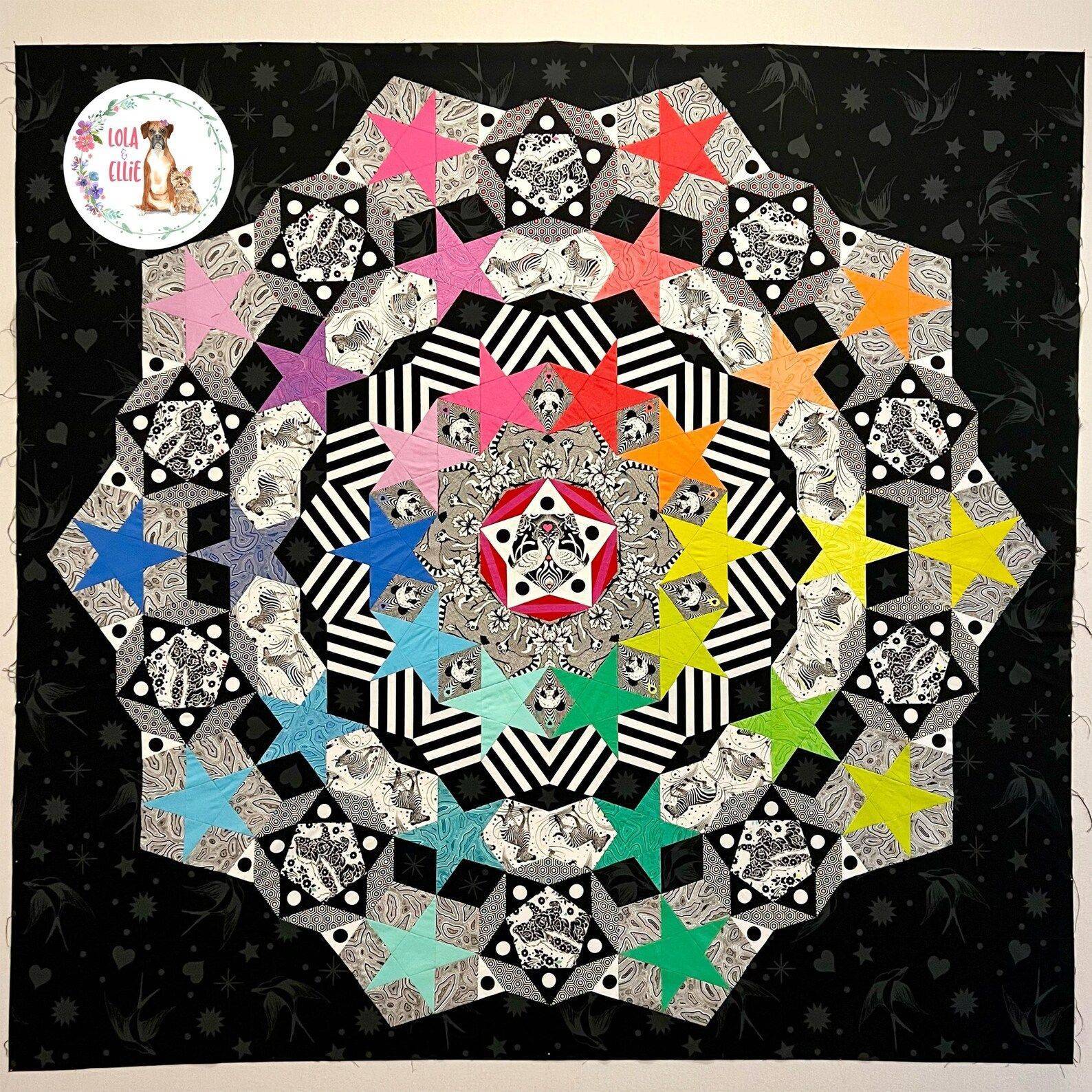 Radiant Starburst Quilt with Tula Pink Linework Fabrics