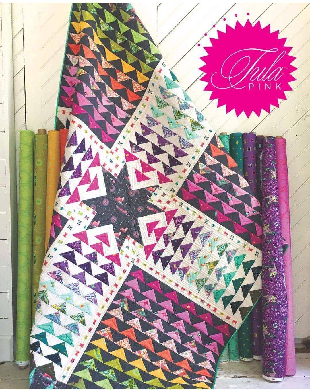 Rainbow HST Quilt Pattern with Tula Pink Fabrics
