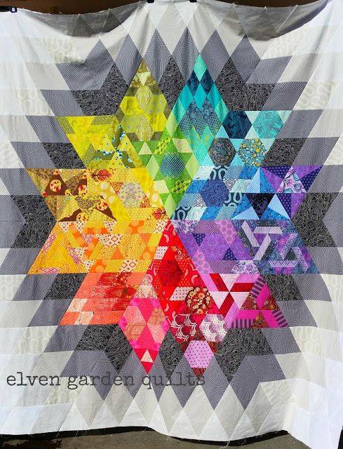 Rainbow Starburst Patchwork Quilt Project
