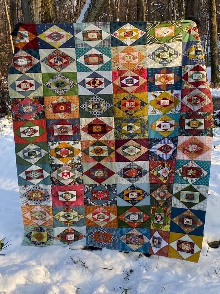 Scrappy Diamond Patchwork Quilt Project