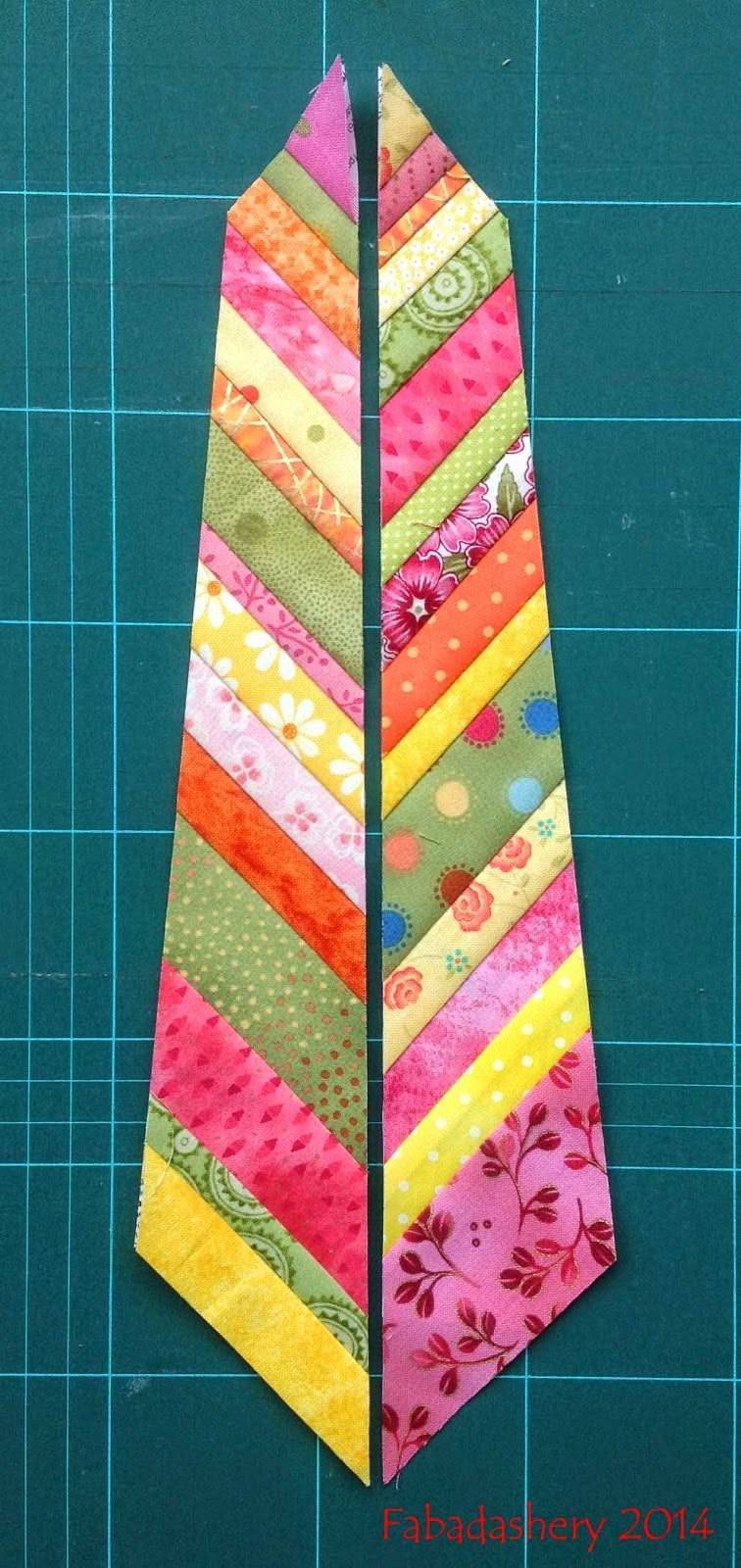 Scrappy Foundation Pieced Feather Quilt Blocks
