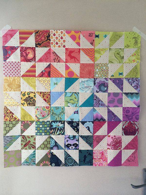 Scrappy Triangle Quilt Top