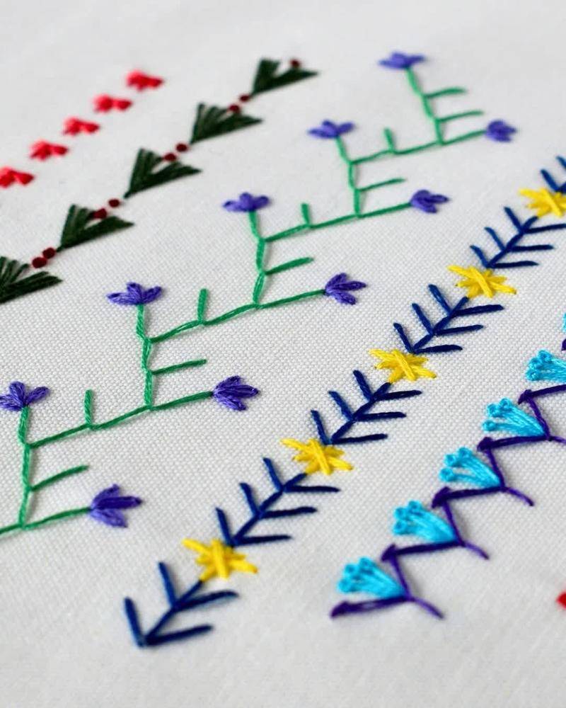 Simple Floral Border Embroidery Designs