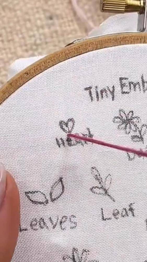 Simple Heart and Leaf Embroidery Hoop Project