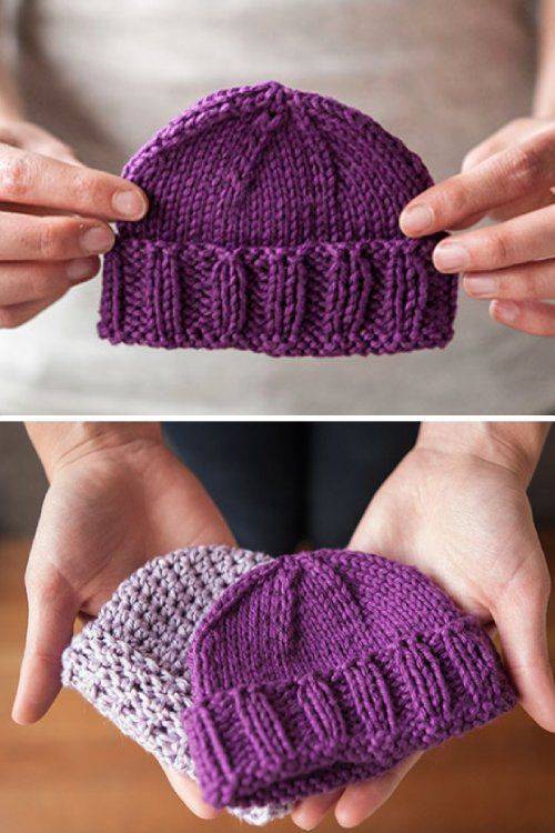 28 Baby Hat Knitting Patterns Simple Ribbed Knit Baby Hat Project