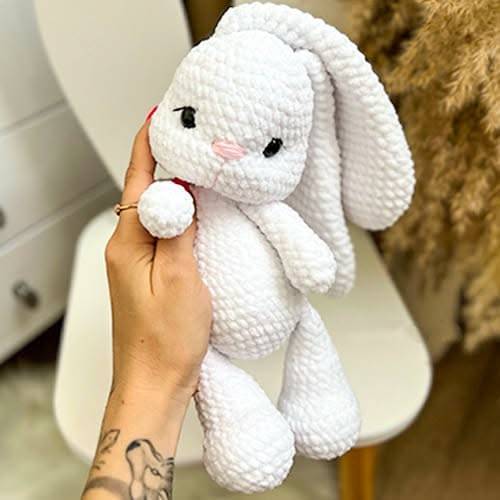 Soft Chenille Amigurumi Bunny Crochet Toy