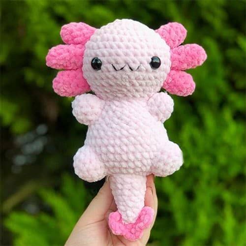 30 Axolotl Crochet Patterns Soft Pink Amigurumi Axolotl Crochet Toy