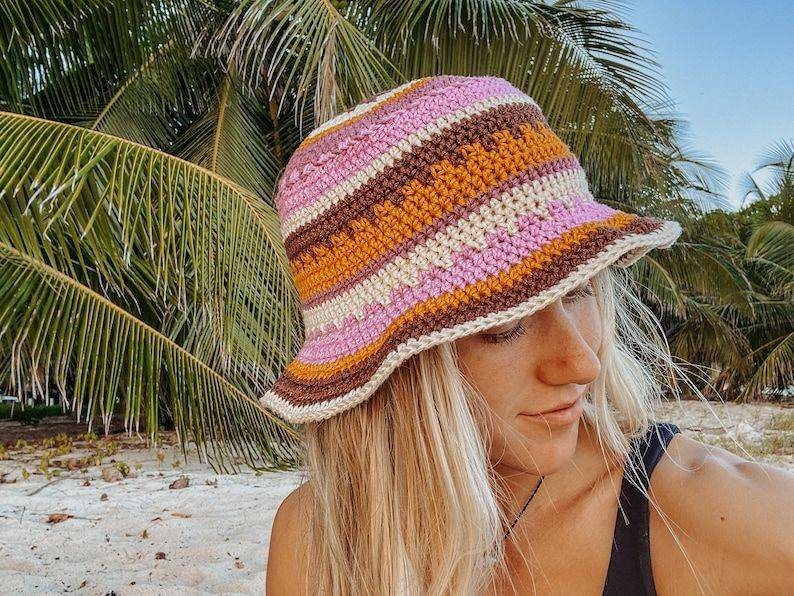 23 Crochet Bucket Hat Patterns Striped Crochet Bucket Hat Project