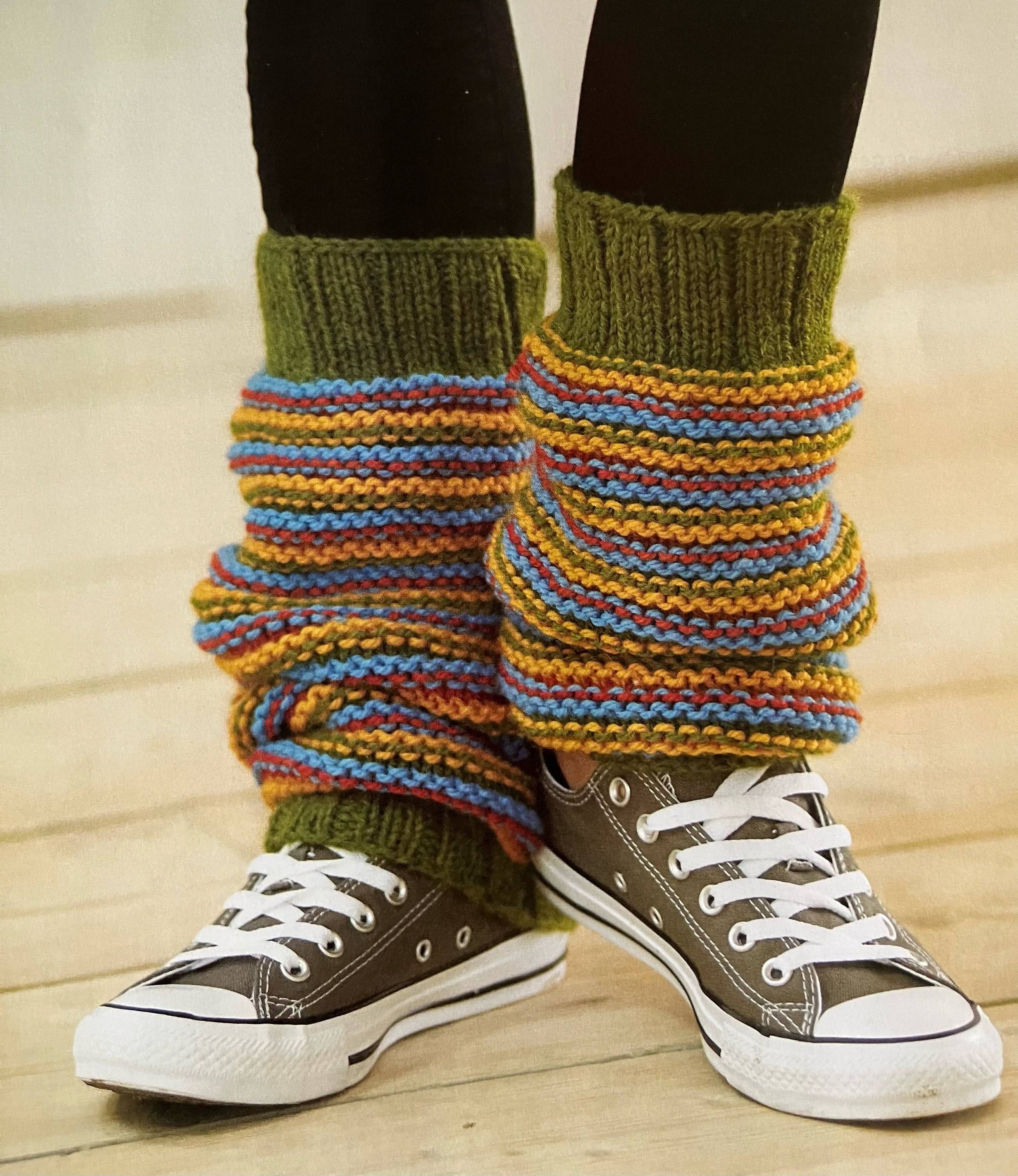 27 DIY Leg Warmers Knitting Patterns Striped Retro Style Knit Leg Warmers
