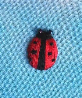 Stumpwork Ladybird Embroidery Motif