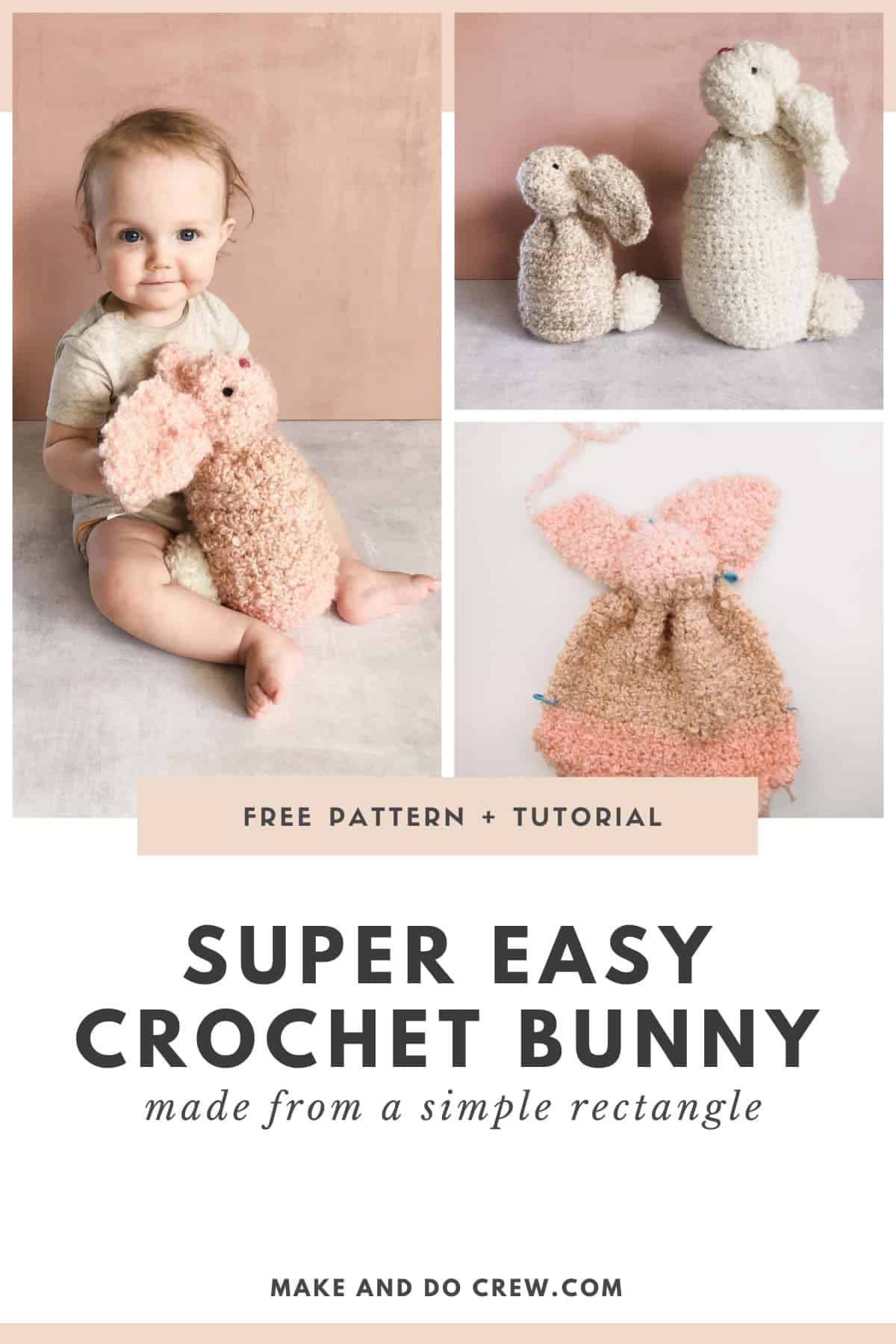 Super Easy Crochet Bunny from a Simple Rectangle