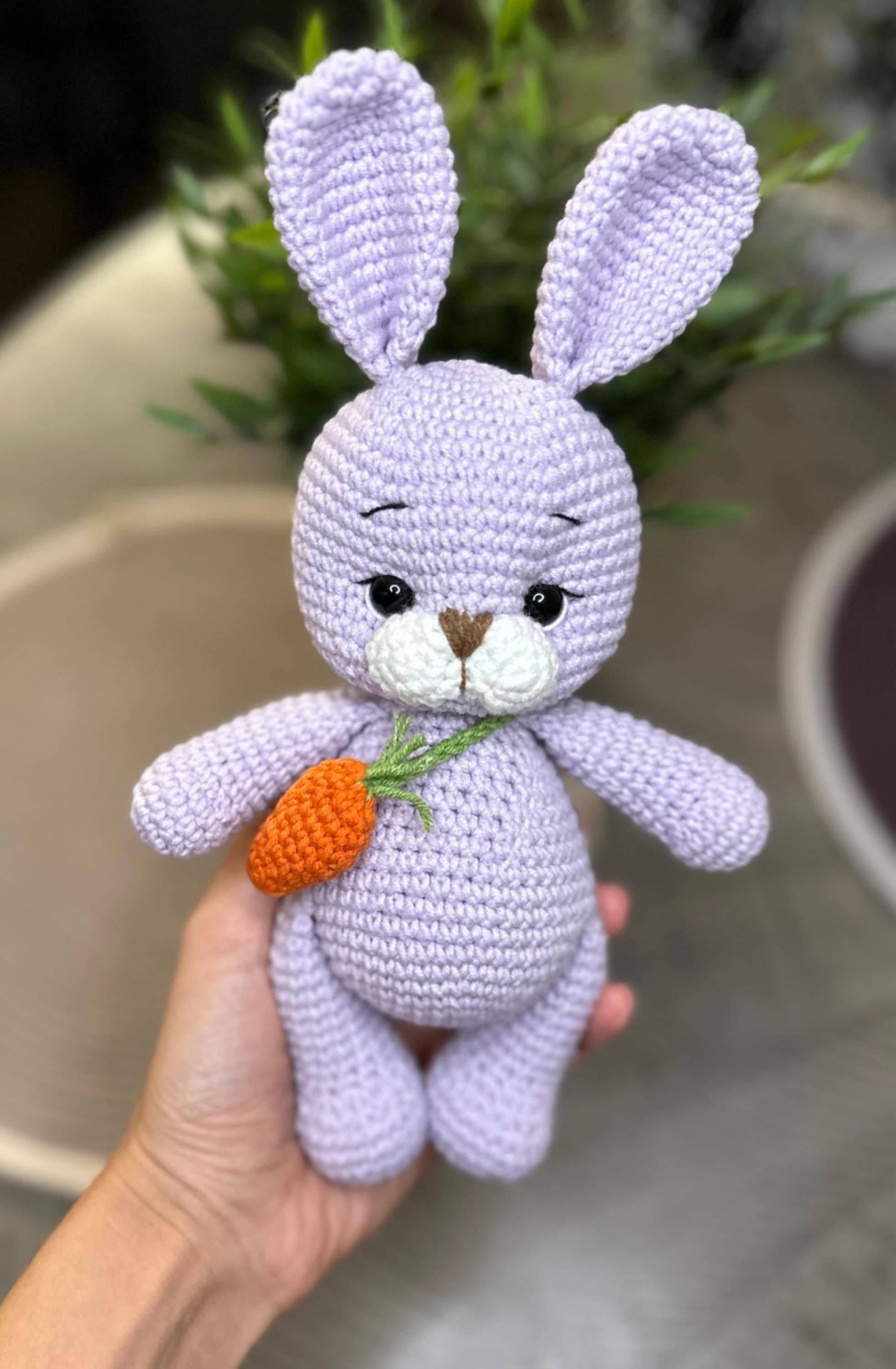 Sweet Amigurumi Crochet Bunny with Carrot Accent