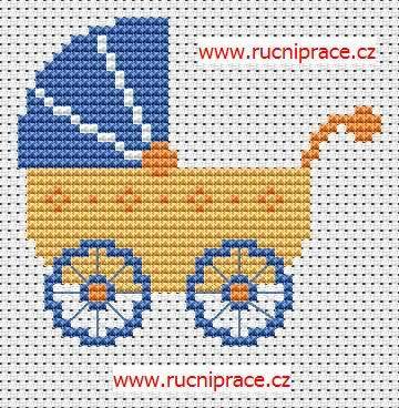 Sweet Baby Carriage Cross Stitch Design