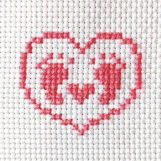 Sweet Baby Heart Cross Stitch Design
