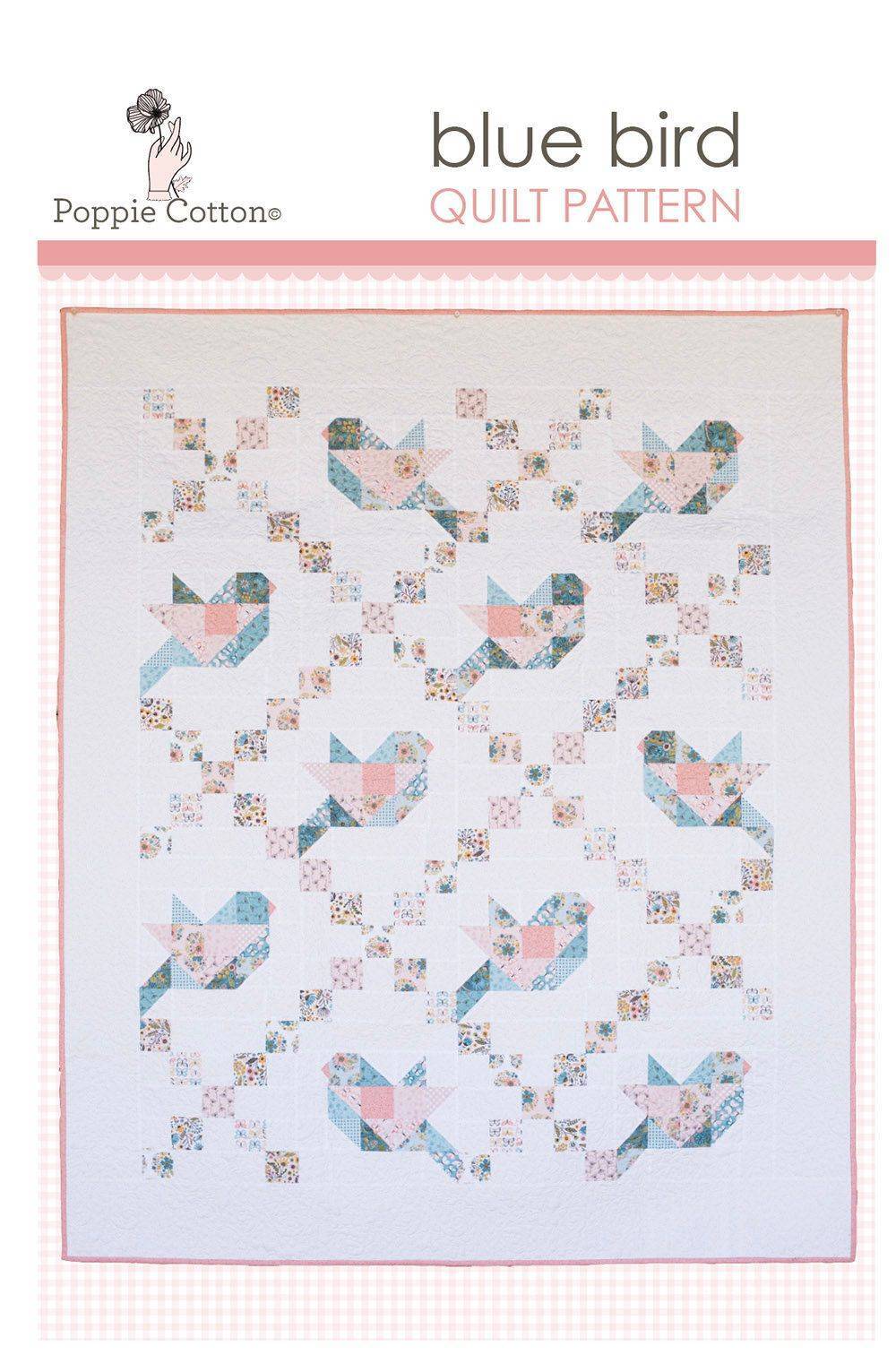 Sweet Blue Bird Patchwork Quilt Design