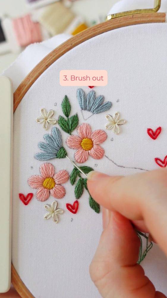 Sweet Floral Hand Embroidery Hoop Art