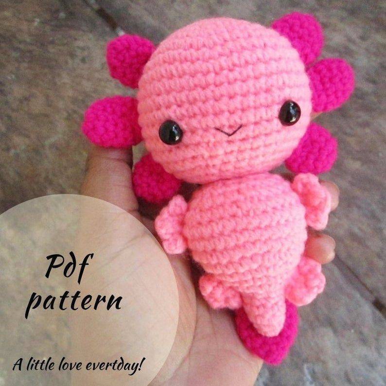 30 Axolotl Crochet Patterns Sweet Pink Amigurumi Axolotl Crochet Toy