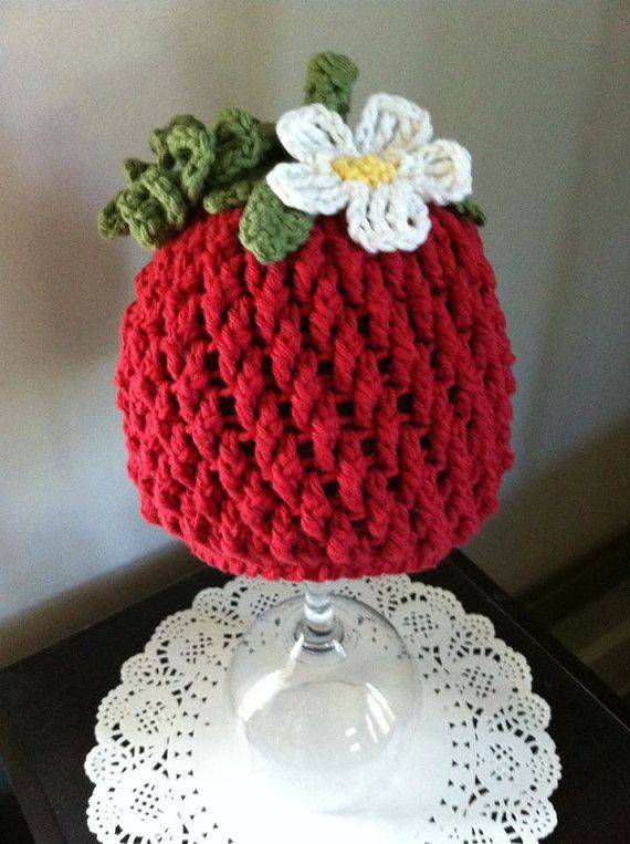 20 Strawberry Hat Patterns Textured Crochet Strawberry Beanie Hat